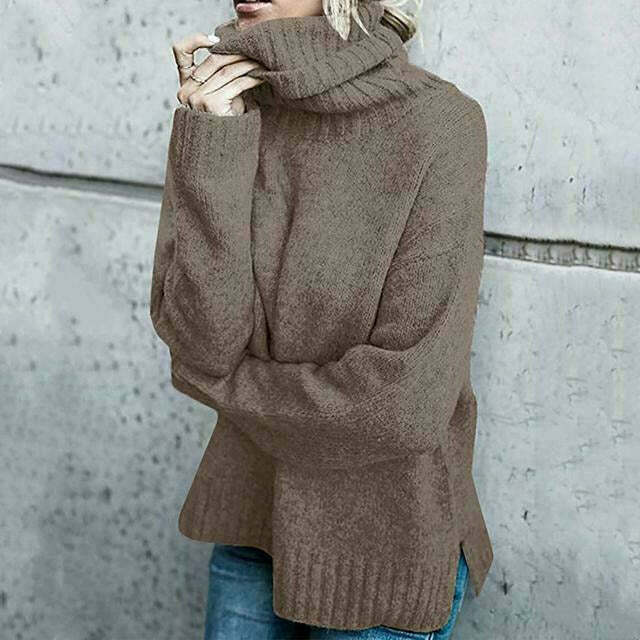 Street-wave Oversized Turtleneck Sweater For Women Cozy Warmth And Effortless Style