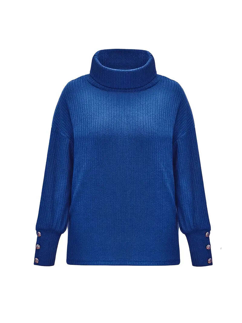 Street-Wave Audrey Winter Ribbed Cowl Neck Sweater Women