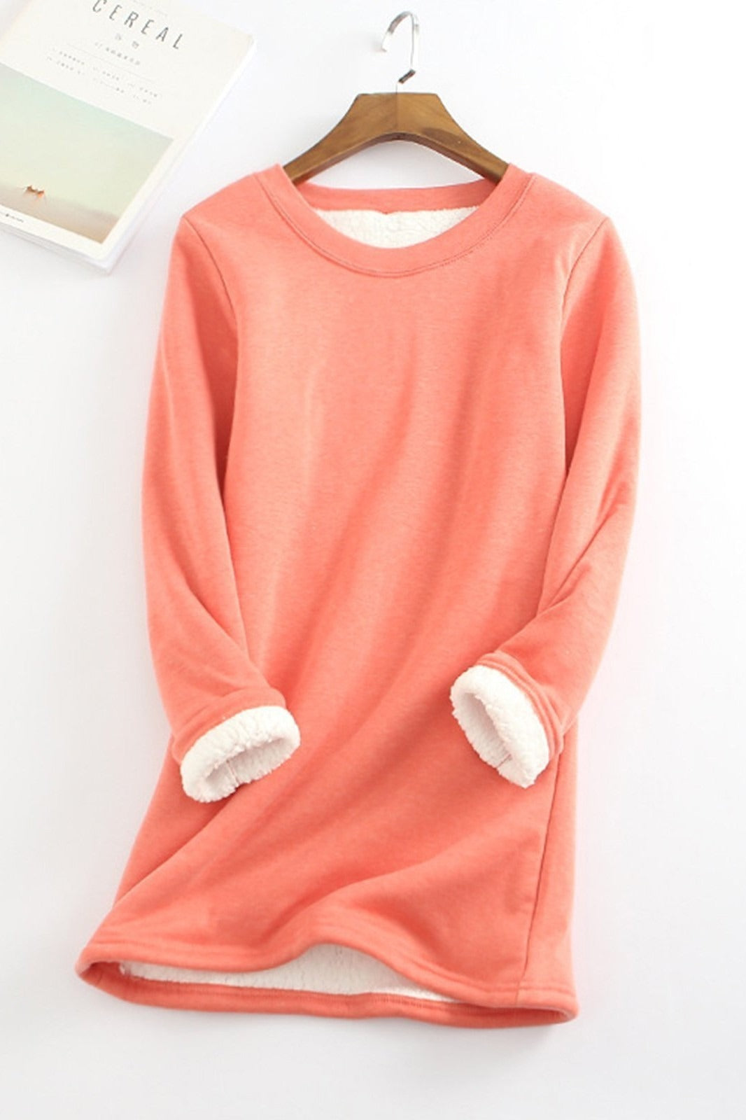 Women's Fleece Lined Relaxed Fit Tunic Top Street Wave Cozy Warmth For Women