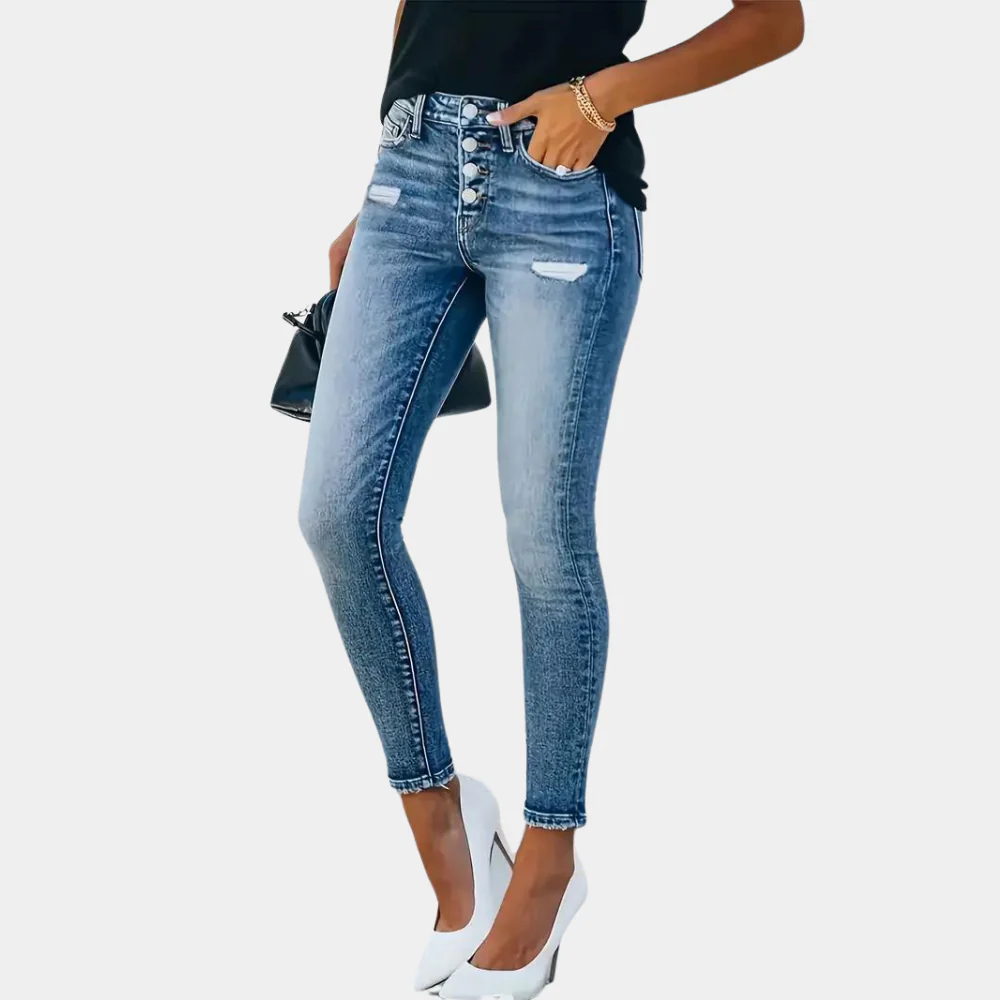 Street-wave Stretch High-Waist Jeans Women Flattering Fit