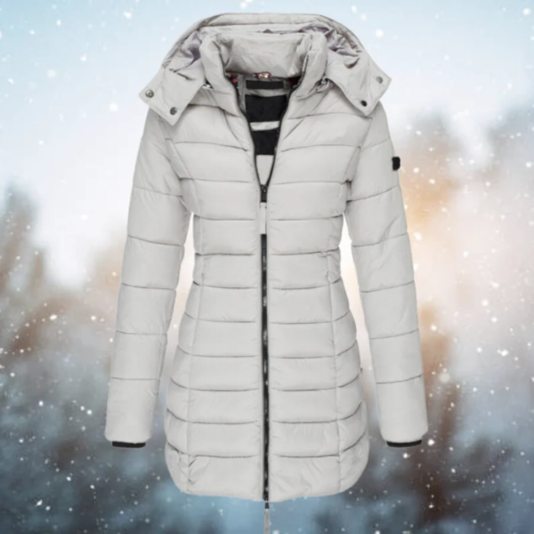 Streetwave Long Puffer Jacket For Women Fitted Quilted Design Water Repellent Detachable Hood