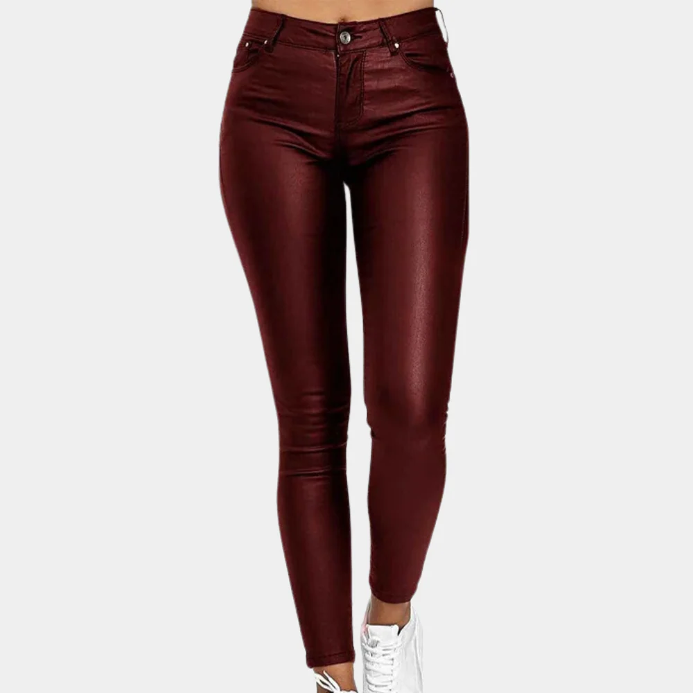 Street-wave High Waist Stretch Leggings For Women Flattering Silhouette Sleek Shine Streetwear Essential