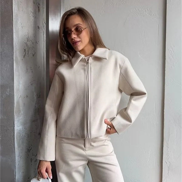 Street Wave Women's Zip Up Jacket With Structured Fit Versatile Casual Layer