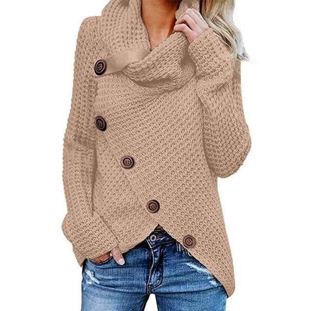 Street Wave Womens Sweater Relaxed Fit Waffle Knit Cowl Neck For Women
