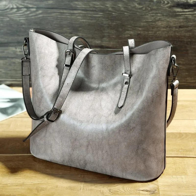 Street-Wave Womens Vintage Leather Tote Bag - Timeless Style In Rich Full Grain Leather For Everyday Use