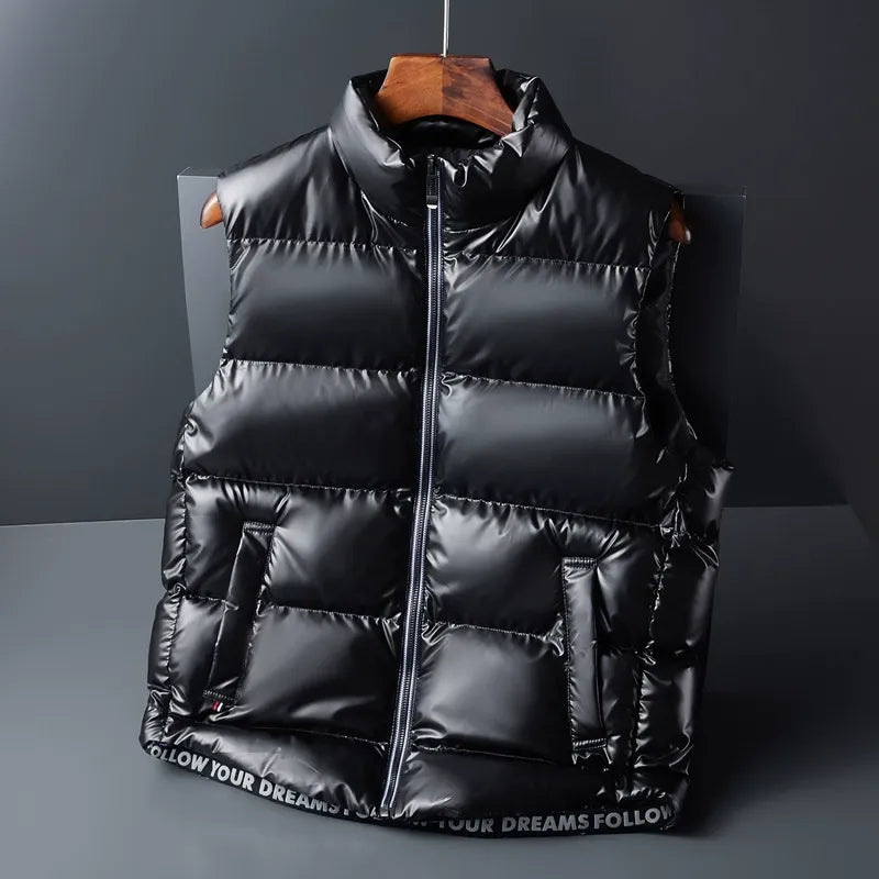 Street-Wave Premium Down Puffer Vest For Cold Weather Layering Lightweight Warmth Urban Comfort