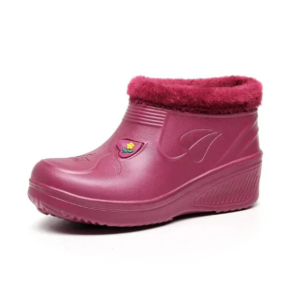 Street Wave Waterproof Ankle Snow Boots For Women With Insulated Faux Fur Lining And Slip On Comfort
