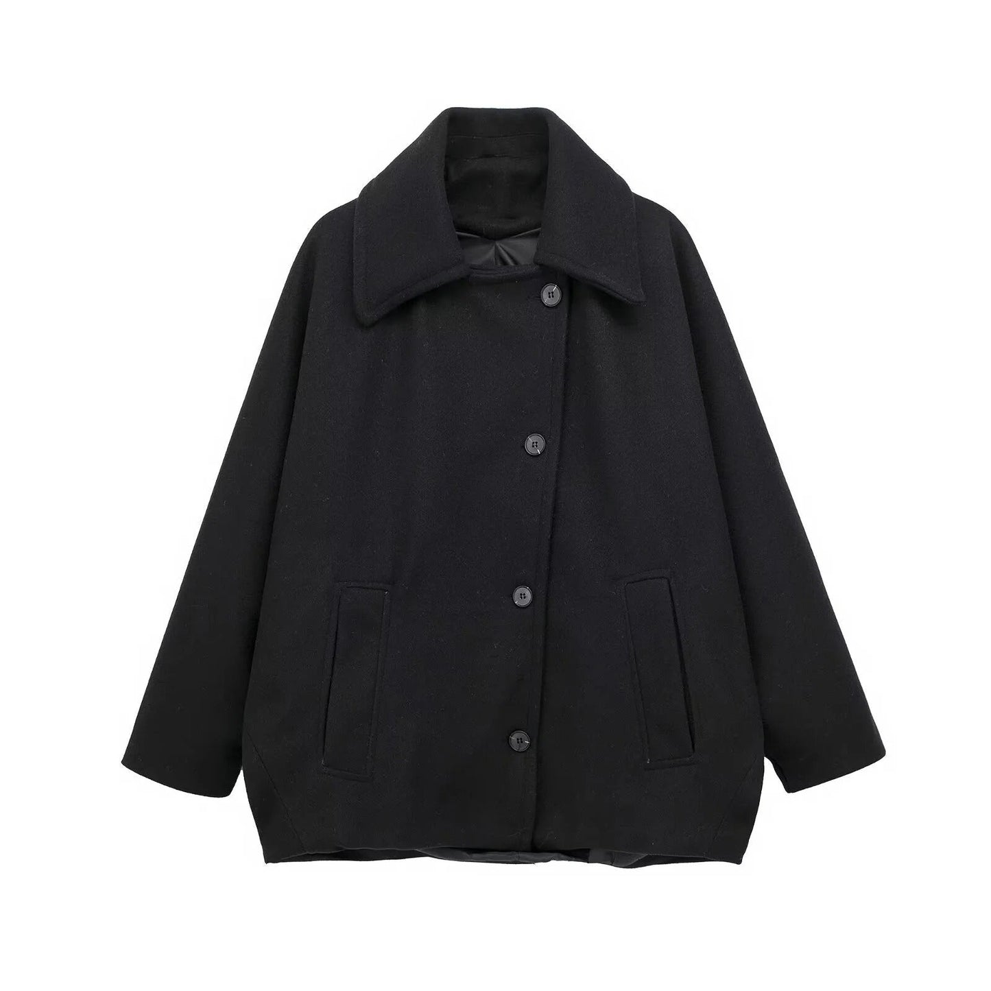 Street-wave Plus Size Peacoat Double Breasted Coat With Large Front Buttons And Wide Lapels For Men