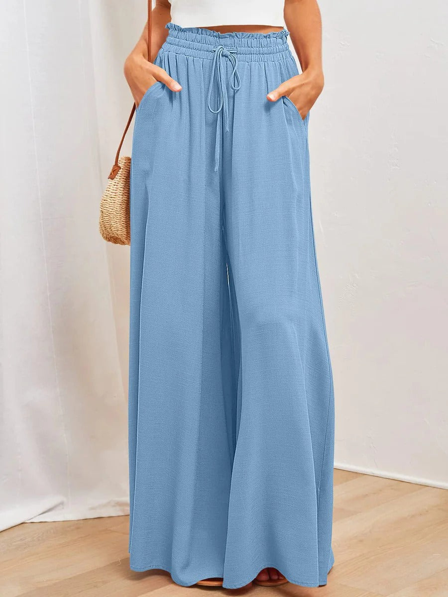 Nordisk-Flair Women Maxi Skirt Relaxed Fit Pleated Elastic Drawstring Waist