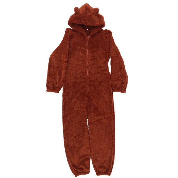 Street Wave Womens Teddy Fleece Overall With Hood Ultra Soft Cozy Plush Jumpsuit