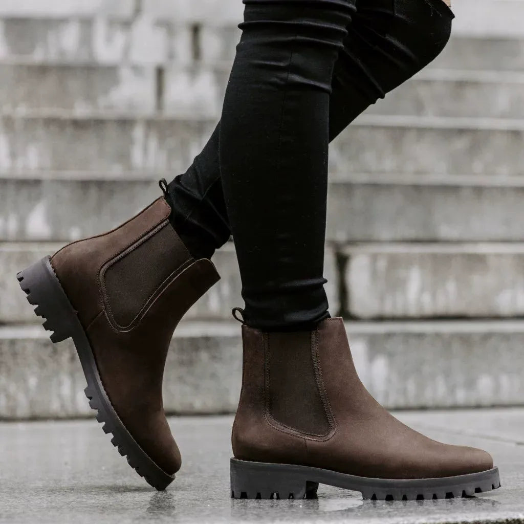 Women's Ankle Boots with Chunky Lug Sole and Sturdy Design