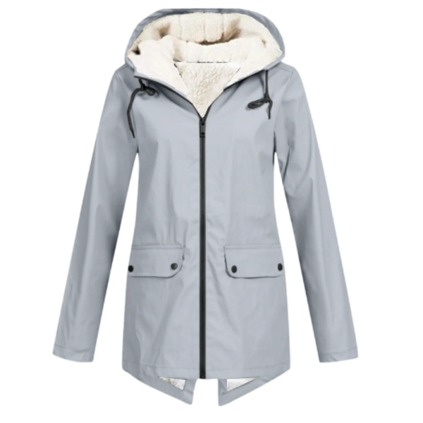 Street Wave Womens Trench Coat Waterproof Fleece Lined Hooded Mid Length