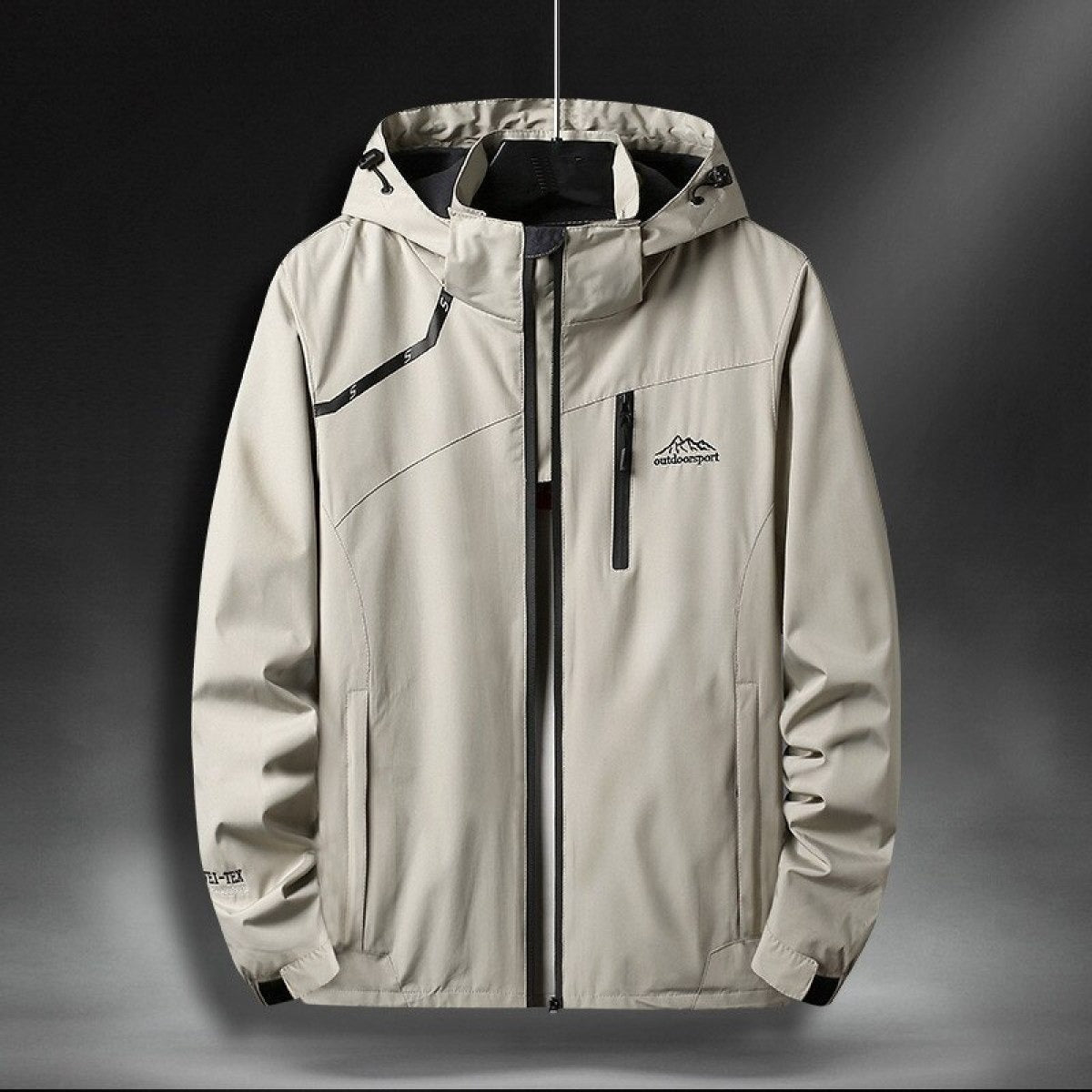 Street-Wave Hooded Outdoor Jacket For Men Waterproof Breathable Windproof Ideal For Hiking