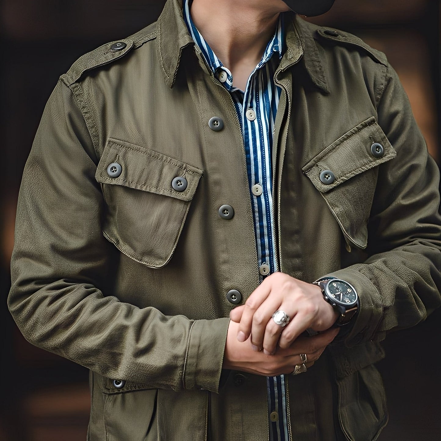 Street Wave Classic Washed Jacket For Men With Durable Fabric And Secure Handy Pockets