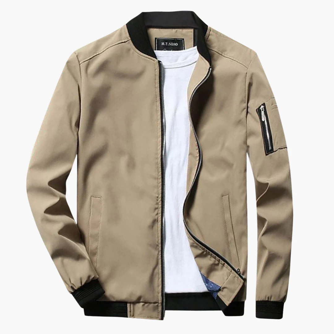 Nordisk Flair Men's Lightweight Bomber Jacket Regular Fit With Ribbed Hem And Cuffs Zip Sleeve Pocket
