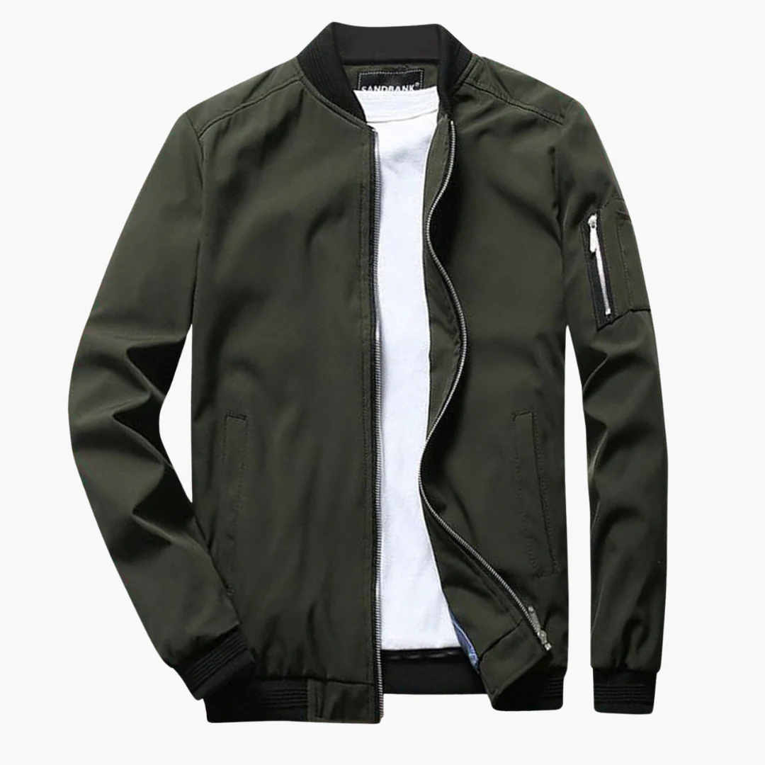 Nordisk Flair Men's Lightweight Bomber Jacket Regular Fit With Ribbed Hem And Cuffs Zip Sleeve Pocket