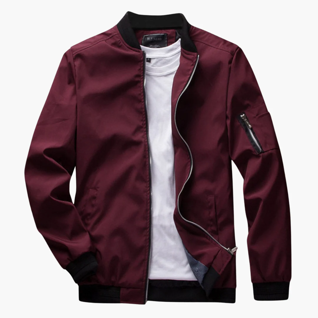 Nordisk Flair Men's Lightweight Bomber Jacket Regular Fit With Ribbed Hem And Cuffs Zip Sleeve Pocket
