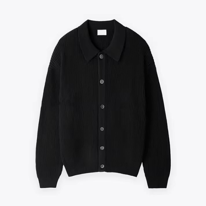 Street Wave Mens Oversized Wool Cardigan Button Front For Cozy Everyday Warmth