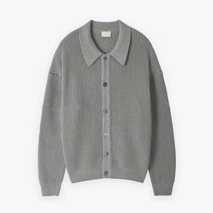 Street Wave Mens Oversized Wool Cardigan Button Front For Cozy Everyday Warmth