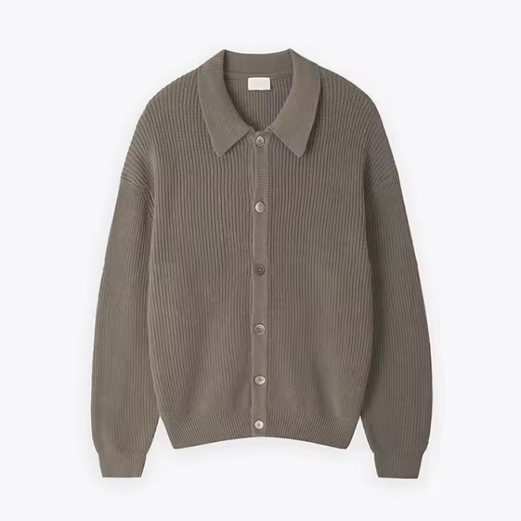 Street Wave Mens Oversized Wool Cardigan Button Front For Cozy Everyday Warmth