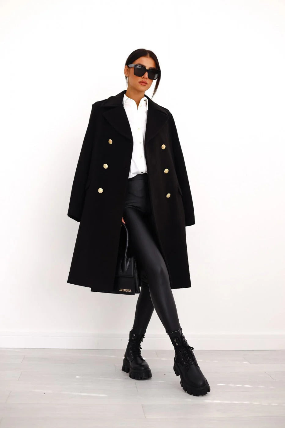 Street Wave Women Wool Blend Long Coat Double Breasted Tailored Fit Camel