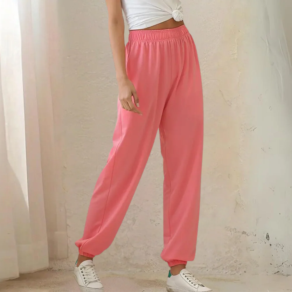 Street Wave Women Joggers Elastic Waistband Loose Fit Comfort All Day Casual Athleisure