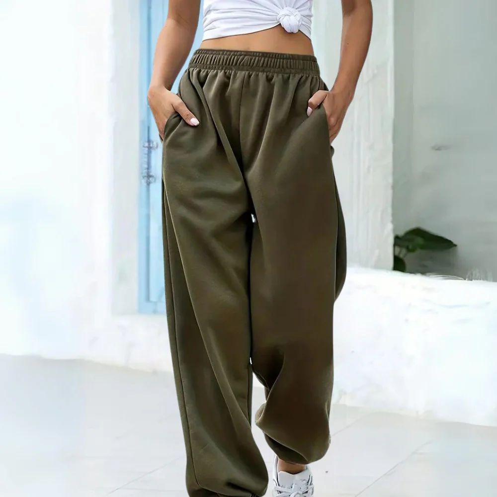 Street Wave Women Joggers Elastic Waistband Loose Fit Comfort All Day Casual Athleisure