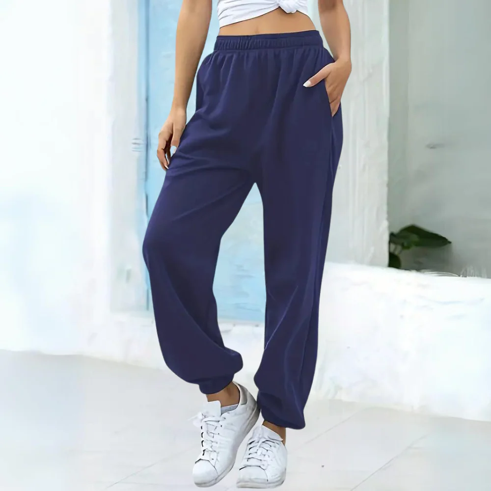 Street Wave Women Joggers Elastic Waistband Loose Fit Comfort All Day Casual Athleisure