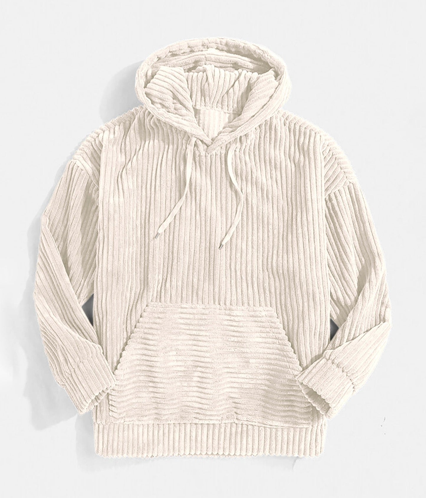 Street-Wave Premium Corduroy Hoodie Men Hooded V-Neck Oversized Kangaroo Pocket