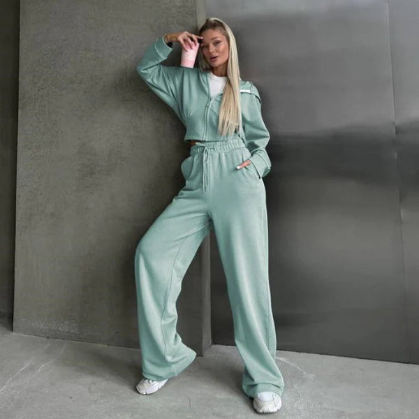 NordiskFlair Womens Lounge Set Cozy Relaxed Fit Hoodie And Wide Leg Pants