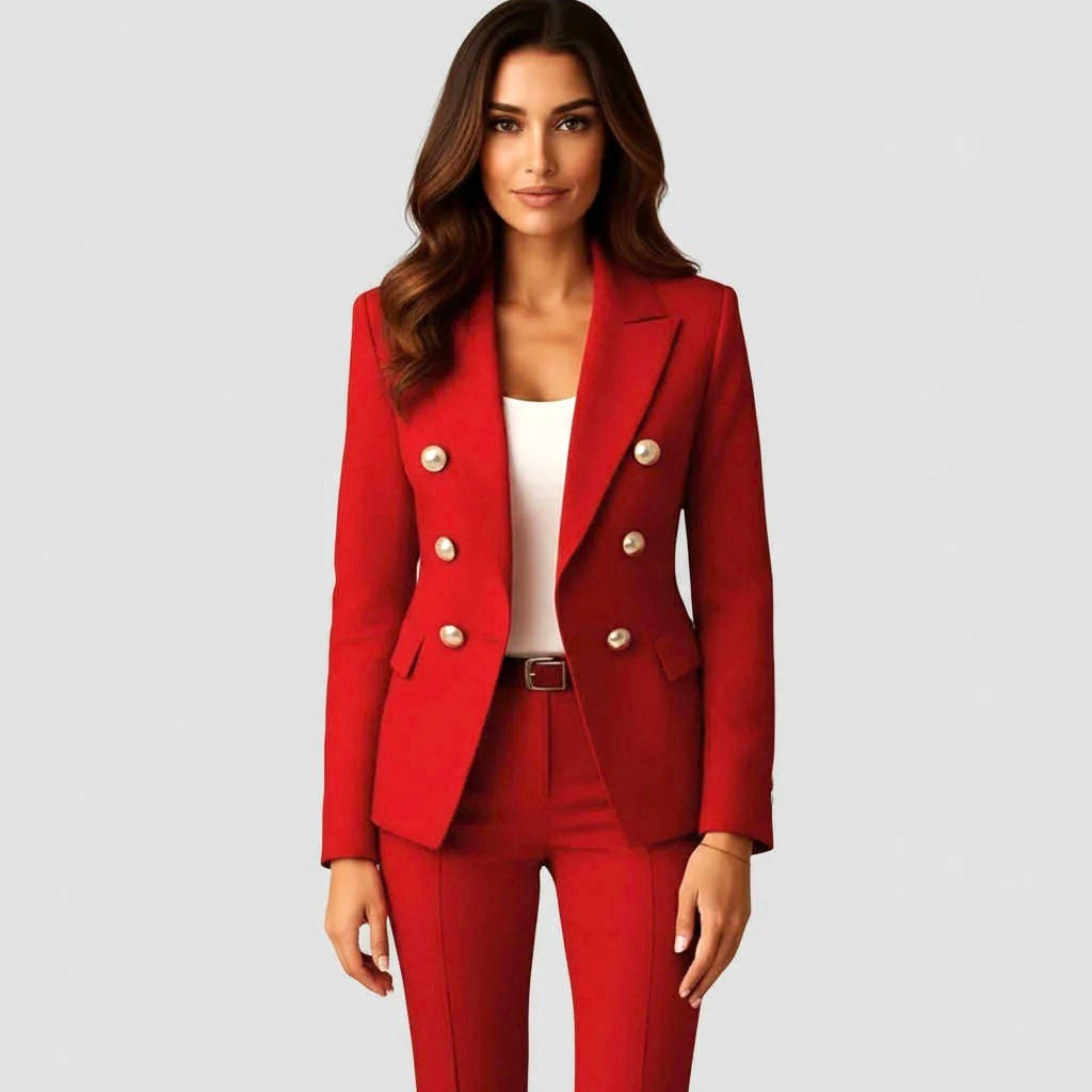 Street-Wave Women’s Blazer And Trousers Suit Set Polished Power Look For Work And After Hours