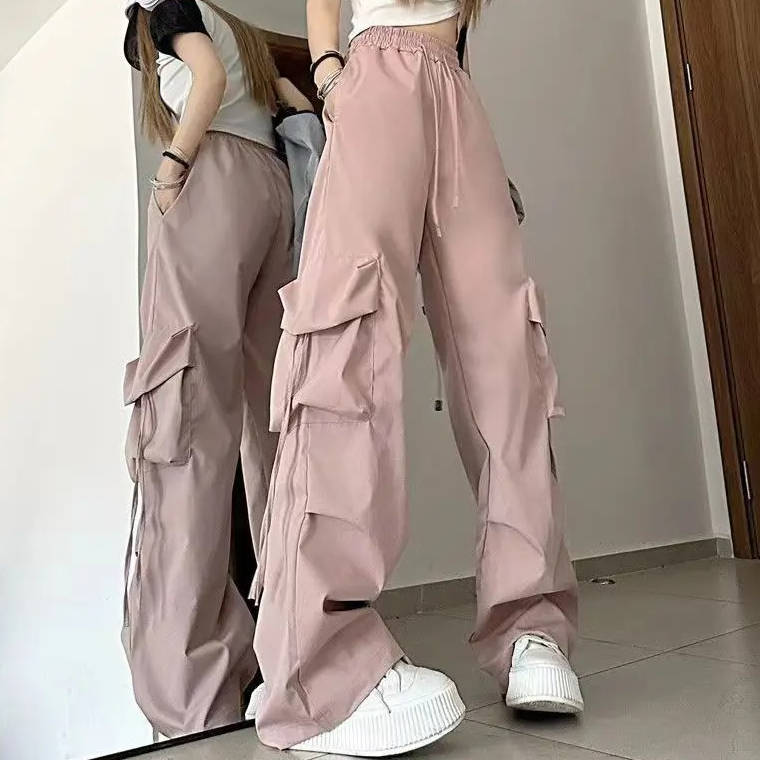 Street-Wave Womens Baggy Pants With Pockets Ultra Comfortable All Day Loose Fit Cargo Trousers