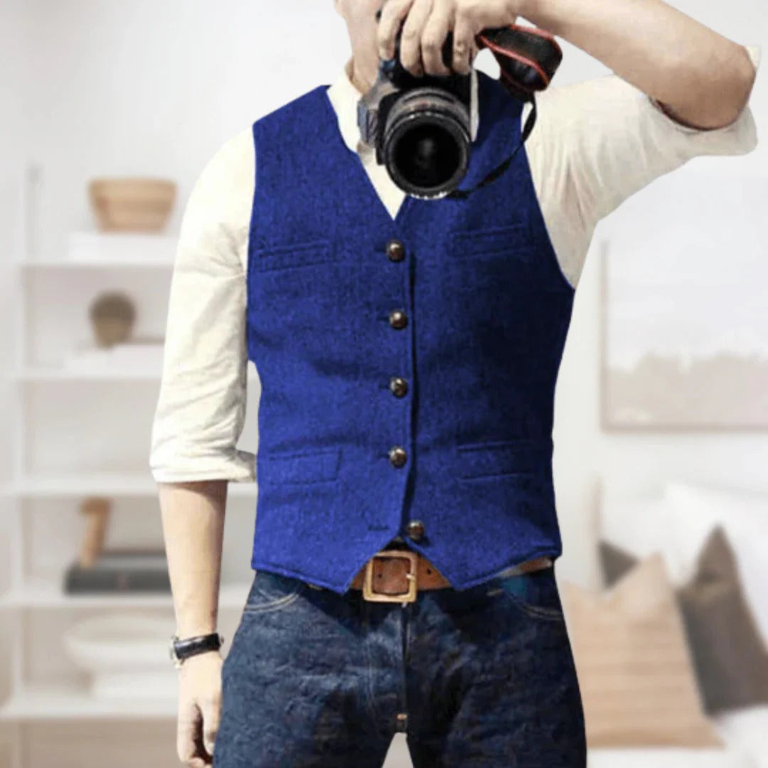 Mens Wool Waistcoat Vest For Smart Casual Style Ideal For Brunch And Casual Evenings By Street-Wave
