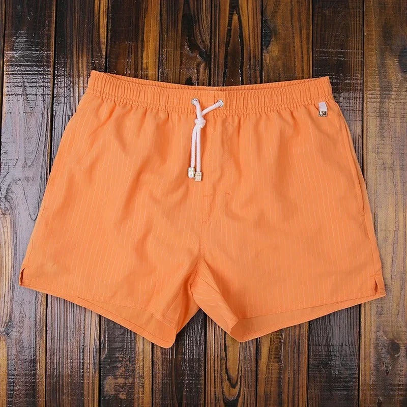 Striped Mens Swim Shorts By Street-Wave Quick Dry Beach Trunks With Drawstring Comfort Fit