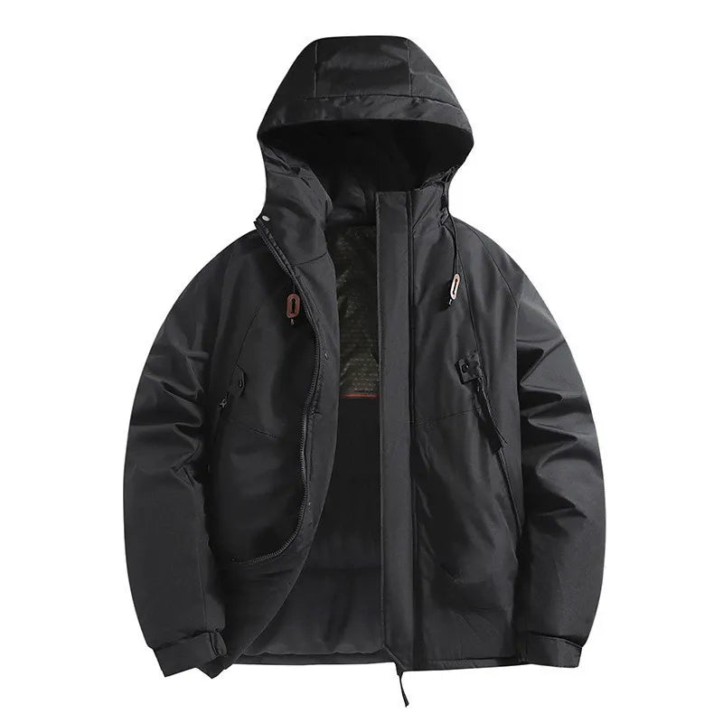 Nordisk Flair Mens Hooded Padded Jacket Insulated Windproof Water Resistant Relaxed Fit Zipper Pockets