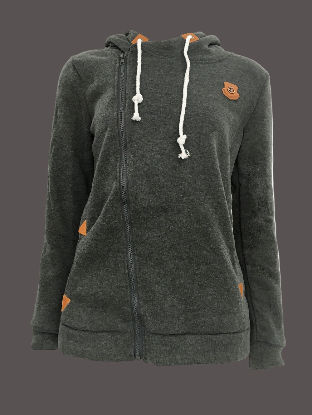 Street-Wave Women's Hoodie Jacket With Asymmetrical Zip Cozy Cotton Blend Casual Streetwear Style