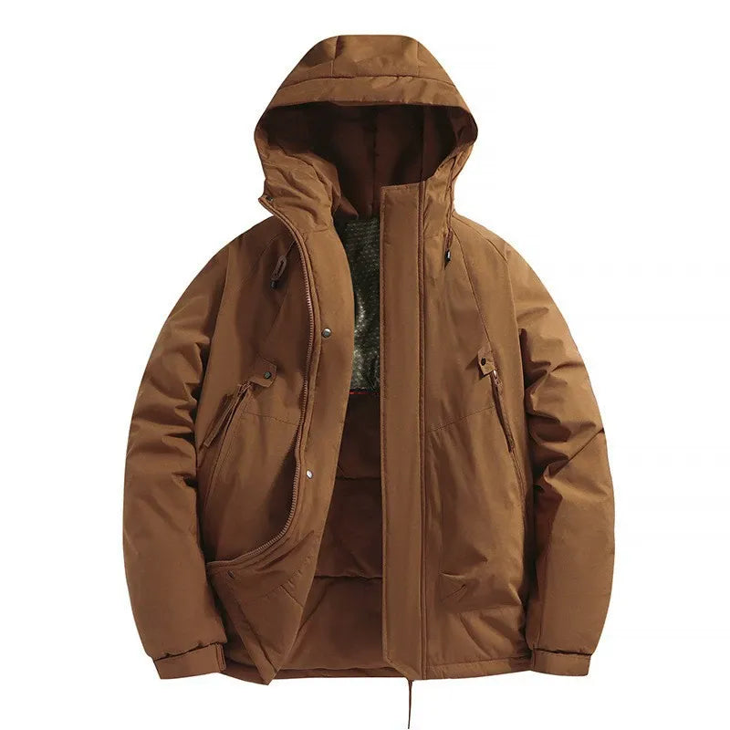 Nordisk Flair Mens Hooded Padded Jacket Insulated Windproof Water Resistant Relaxed Fit Zipper Pockets