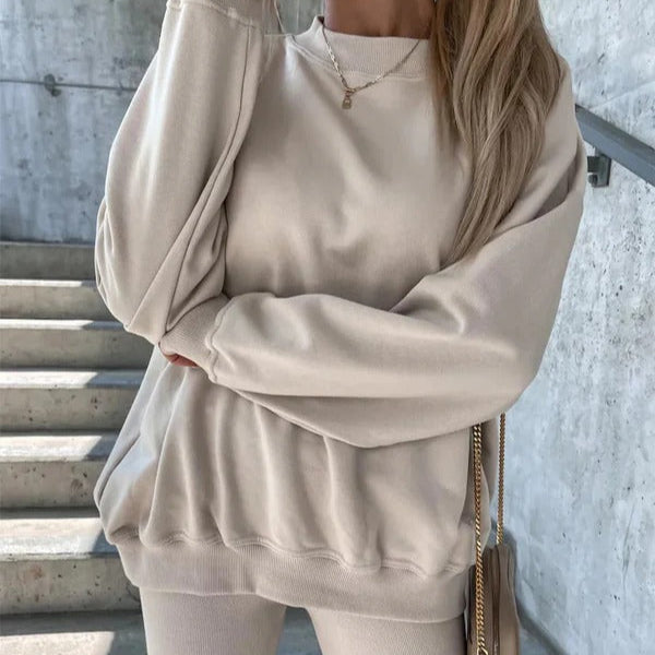 Nordisk-Flair Womens Oversized Sweatshirt Crew Neck Cozy Cotton Blend
