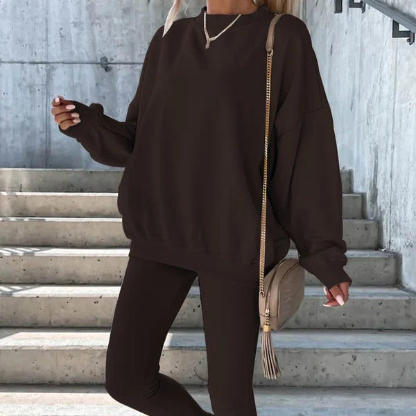 Nordisk-Flair Womens Oversized Sweatshirt Crew Neck Cozy Cotton Blend