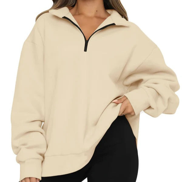 Street Wave Women's Oversized Sweatshirt With High Collar