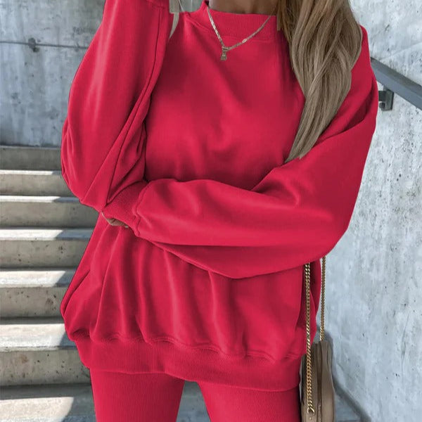 Nordisk-Flair Womens Oversized Sweatshirt Crew Neck Cozy Cotton Blend