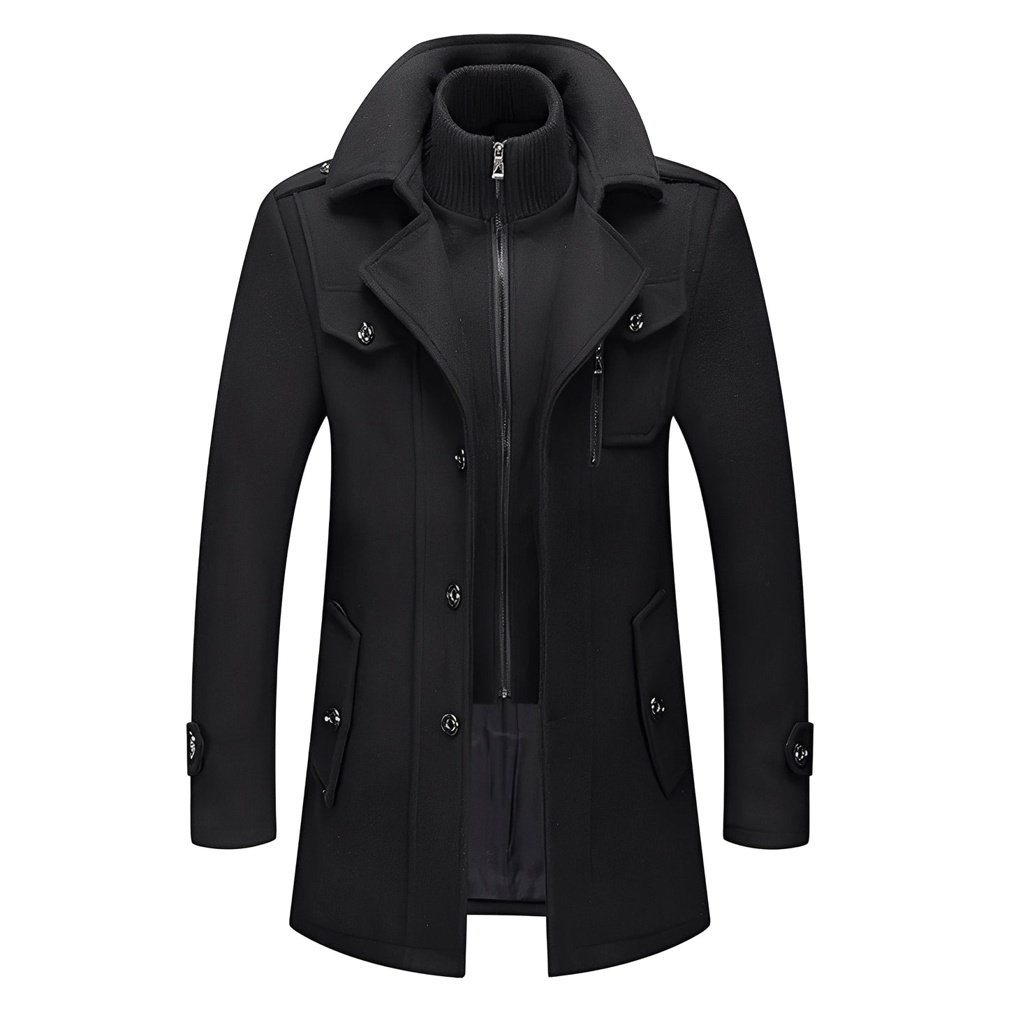 Street-Wave Long Trench Coat For Men With Elegant Warmth And Superior Craft For Professional Style