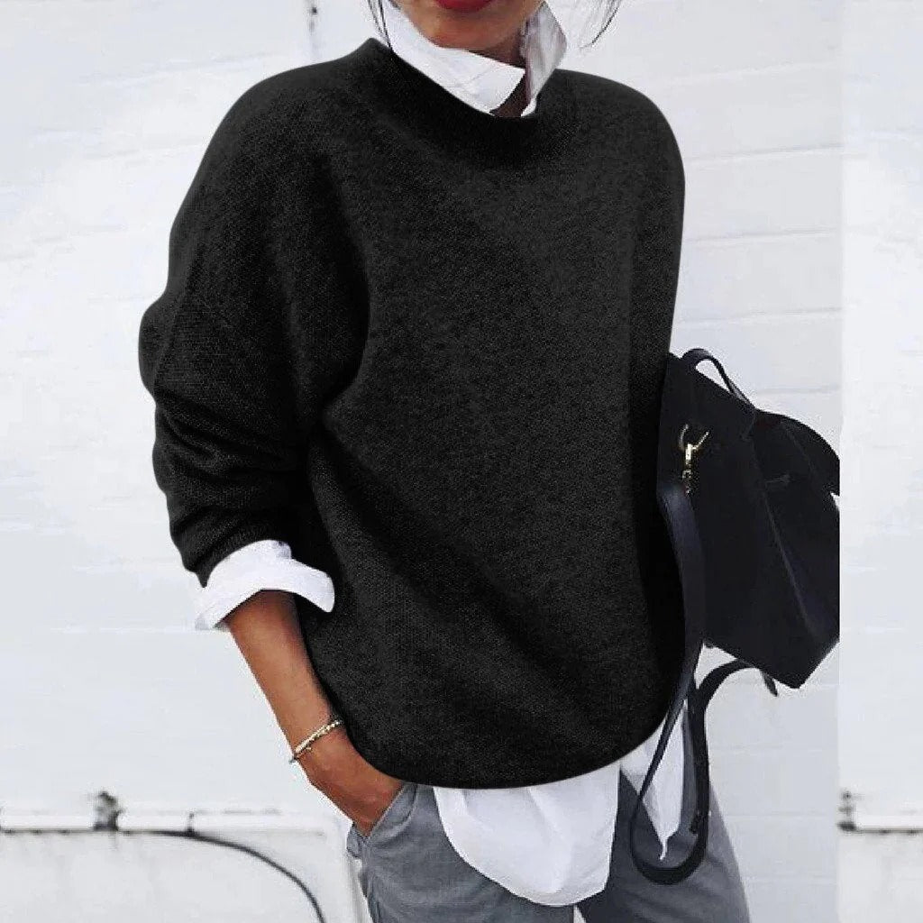 Street-Wave Womens Oversized Mohair Blend Sweater - Cozy Flattering Fit For Everyday Wear