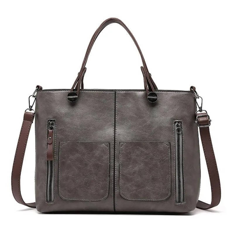 Street-Wave Vintage Style Leather Handbag With Shoulder Strap - All Day Versatility For Work And Weekend