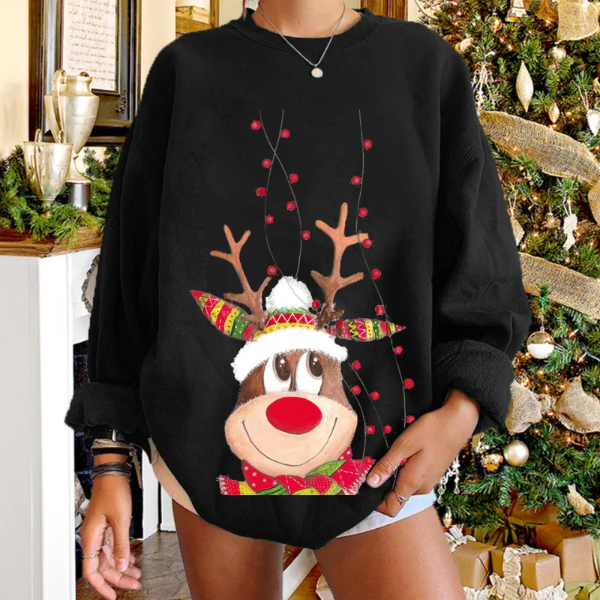 Street Wave Womens Cozy Reindeer Pullover Sweater For Women