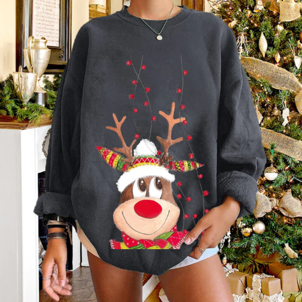 Street Wave Womens Cozy Reindeer Pullover Sweater For Women