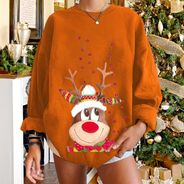 Street Wave Womens Cozy Reindeer Pullover Sweater For Women