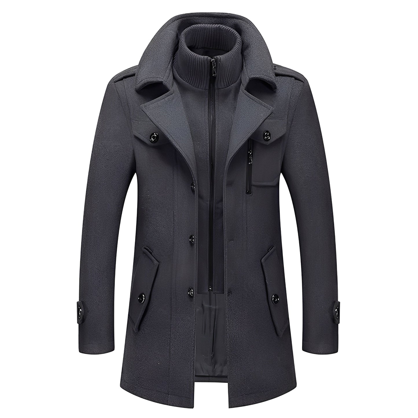 Street-Wave Long Trench Coat For Men With Elegant Warmth And Superior Craft For Professional Style