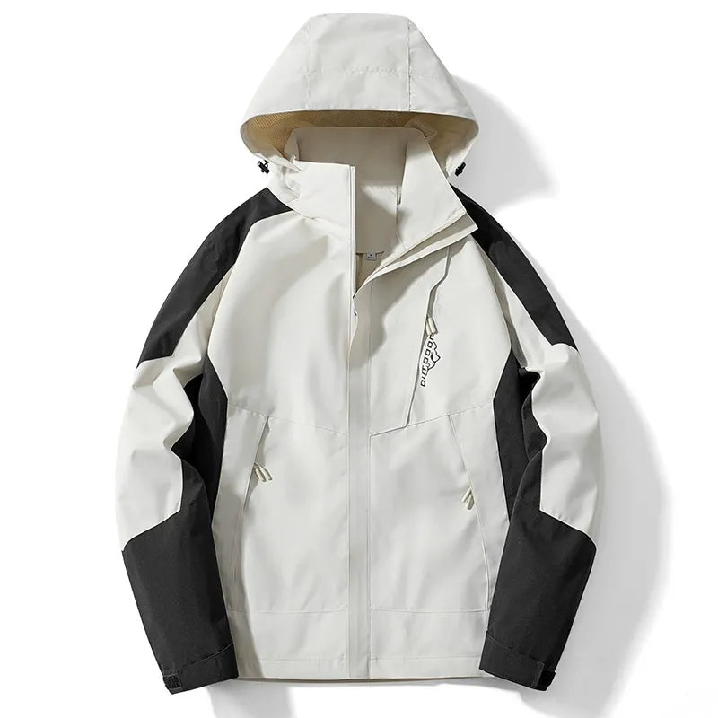 Street-Wave Mens Outdoor Jacket Water Resistant With Adjustable Hood Zipper Closure Regular Fit