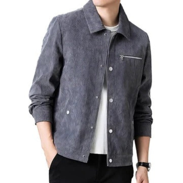 Men's Corduroy Jacket Regular Fit Button Front Chest Zip Pocket Casual Style Everyday Wardrobe Essential